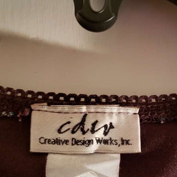 Boho style Knit tank with neutral colors.  Lined - Picture 3 of 3